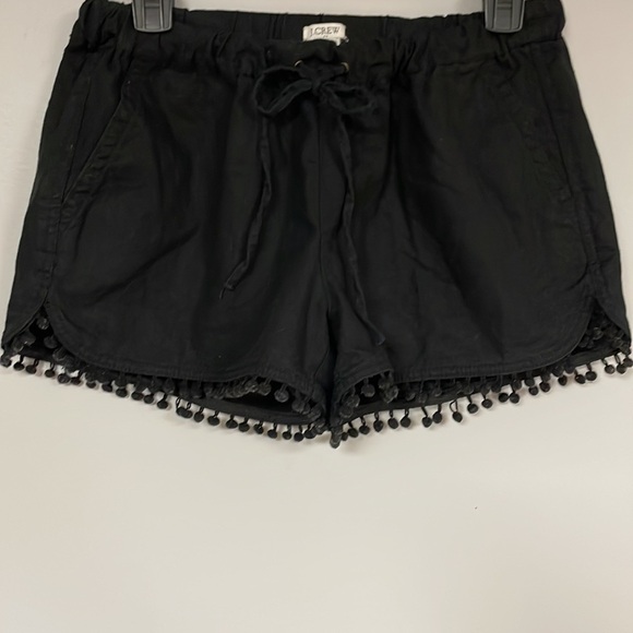 Super Cute J Crew Black Linen Blend  Drawstring Shorts , like new! XS - Picture 1 of 8